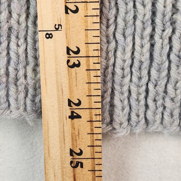 Hand Knit Gray Wool Cardigan Puff Sleeves Cable Knit Women’s SZ LG GUC - Picture 7 of 8